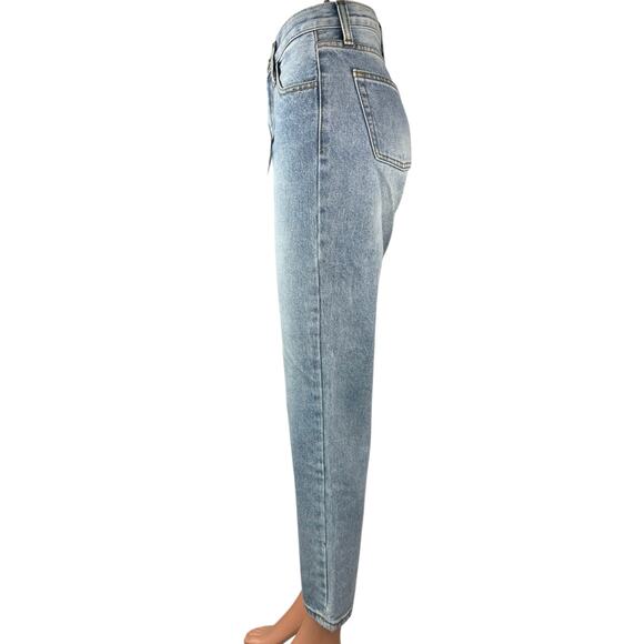NEW Pacsun J. Galt Blue Light Wash High Rise Slim Straight Denim Jeans Size S - Picture 2 of 5